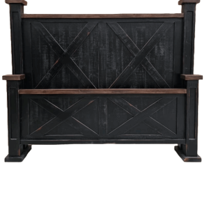 RUSTIC FARMHOUSE KING SIZE BED, INSPIRED BY CLASSIC BARN DOOR STYLE