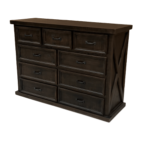 RUSTIC FARMHOUSE DRSSER WITH 9 DRAWERS, INSPIRED BY CLASSIC BARN DOOR STYLE