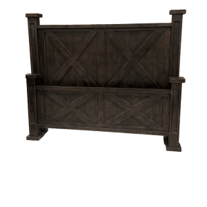 RUSTIC FARMHOUSE KING SIZE BED, INSPIRED BY CLASSIC BARN DOOR STYLE
