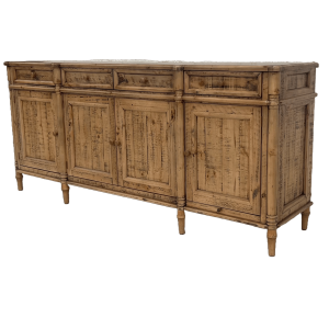 VINTAGE STYLE SERVER WITH CLASSIC TURNED LEGS AND HANDCRAFTED DISTRESSED FINISH