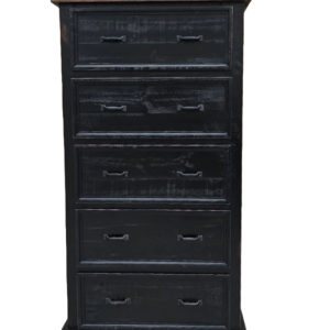 RUSTIC FARMHOUSE CHEST WITH 5 DRAWERS, INSPIRED BY CLASSIC BARN DOOR STYLE