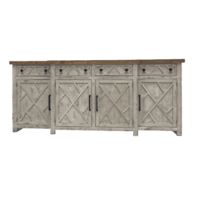 San Marcos 4-Door Sideboard – White Wash Finish